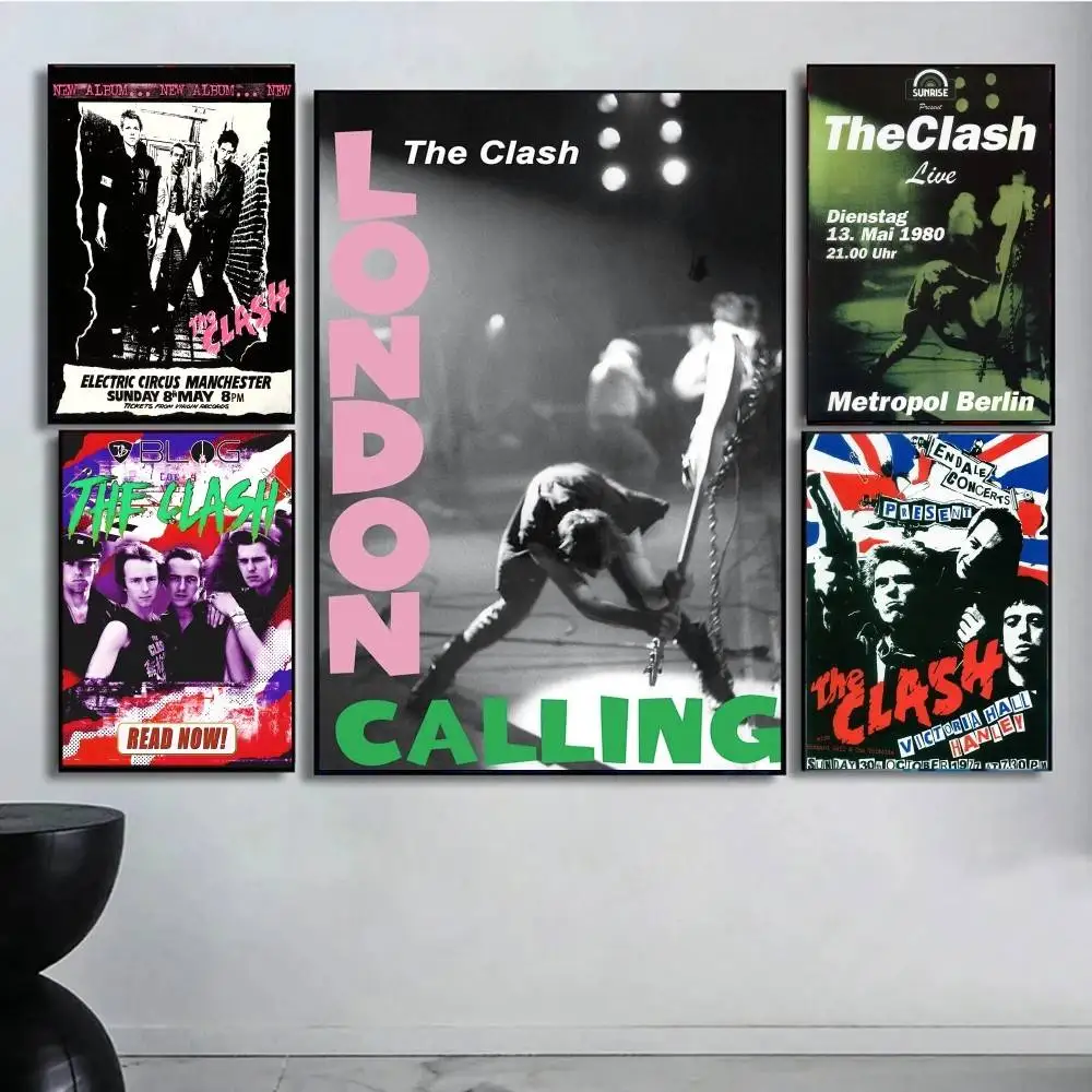 كلاش ذا باند ورق أبيض ملصق يتوهم الجدار ملصق لغرفة المعيشة زخارف للحانات ديكور ملصقات جدار الفن #1