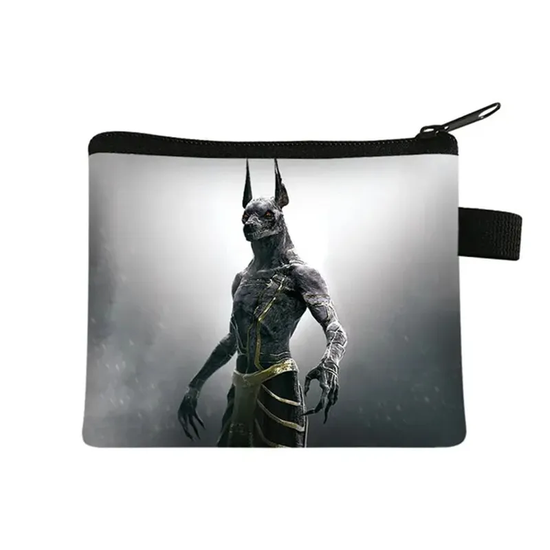 Monedero con estampado de arte egipcio para mujer, Cartera de Faraón egipcio Anubis, monedero de ocio, Mini bolso de mano, soporte para tarjeta de