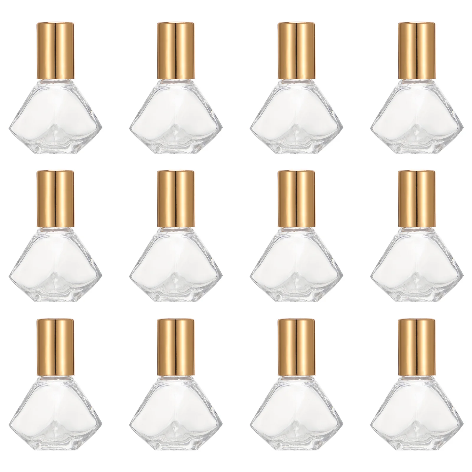 12 Buah Botol Roll On Minyak Esensial Mini Kaca 8Ml Kit Penyimpanan Parfum Botol Bola Rol Portabel Anti Bocor