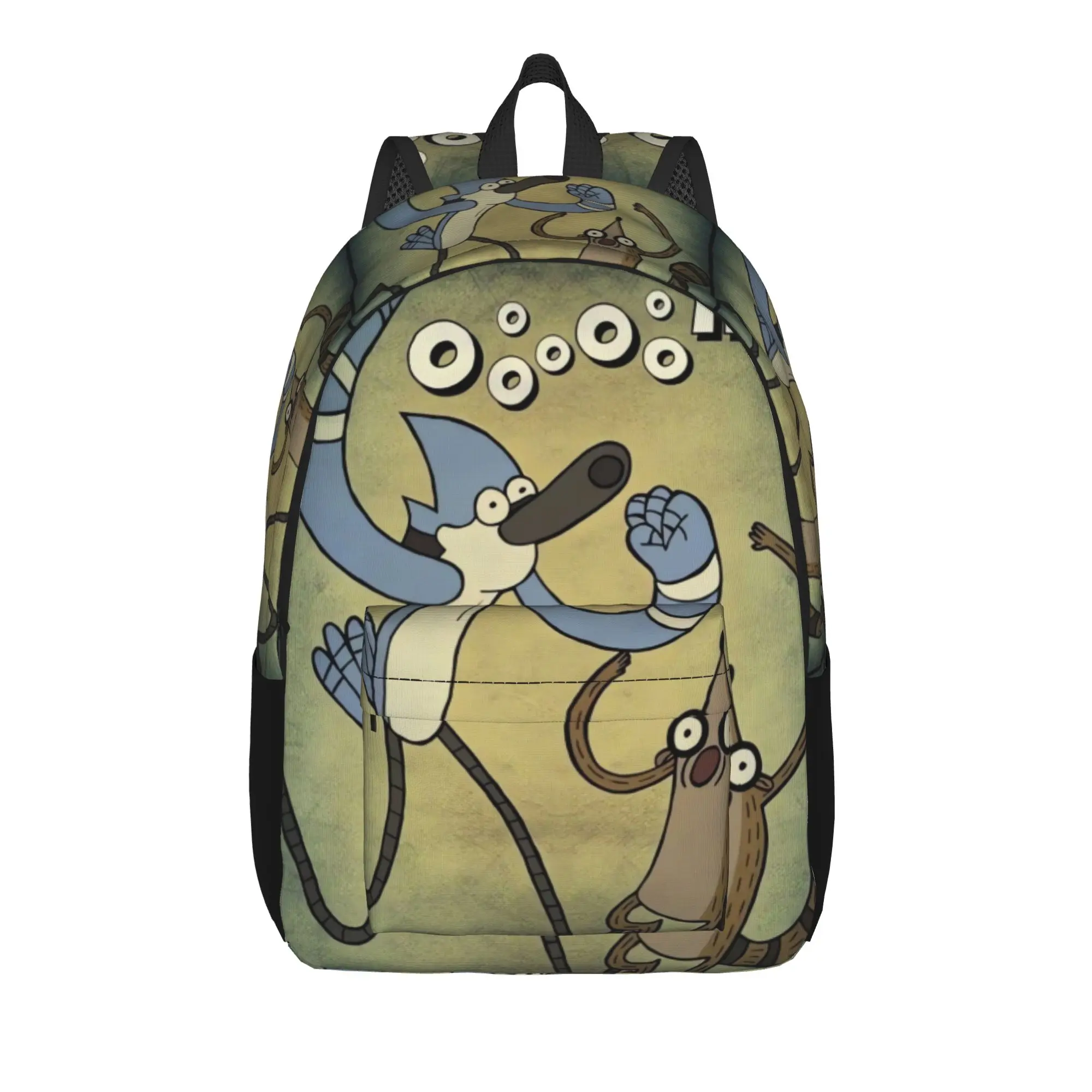 Mordecai And Rigby Regulars Shows Backpack  Workout Backpacks Student Streetwear School Bags Colorful Big Rucksack