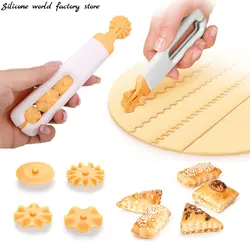 Silicone World Bakery Crust Cutting Artifact Mantou Sugar Flipper Biscuit Crust Roller Mould Household Fancy Cutter Baking Tools