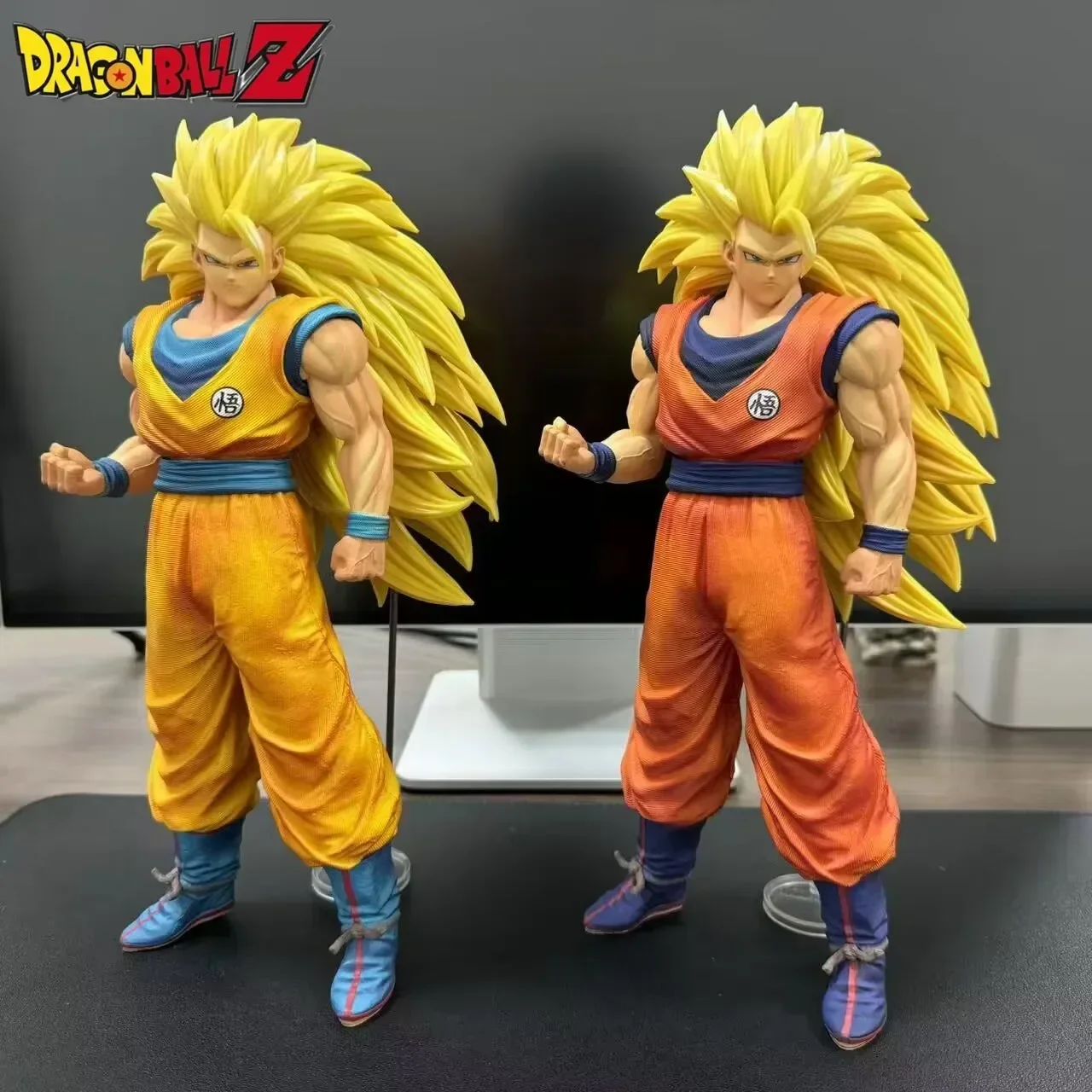 30cm Dragon Ball Super 3 Goku Super Saiyan Yellow Hair Standing Posture Gk Anime Figures Statue Surrounding Model Ornament Toys