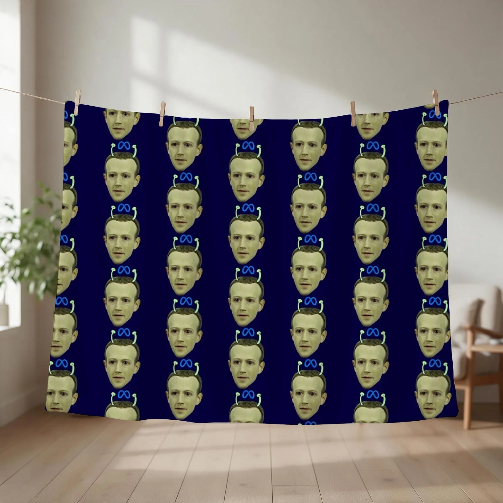 Alien Mark Zuckerberg Throw Blanket couch cozy soft plush fuzzy picnic outdoor blanket