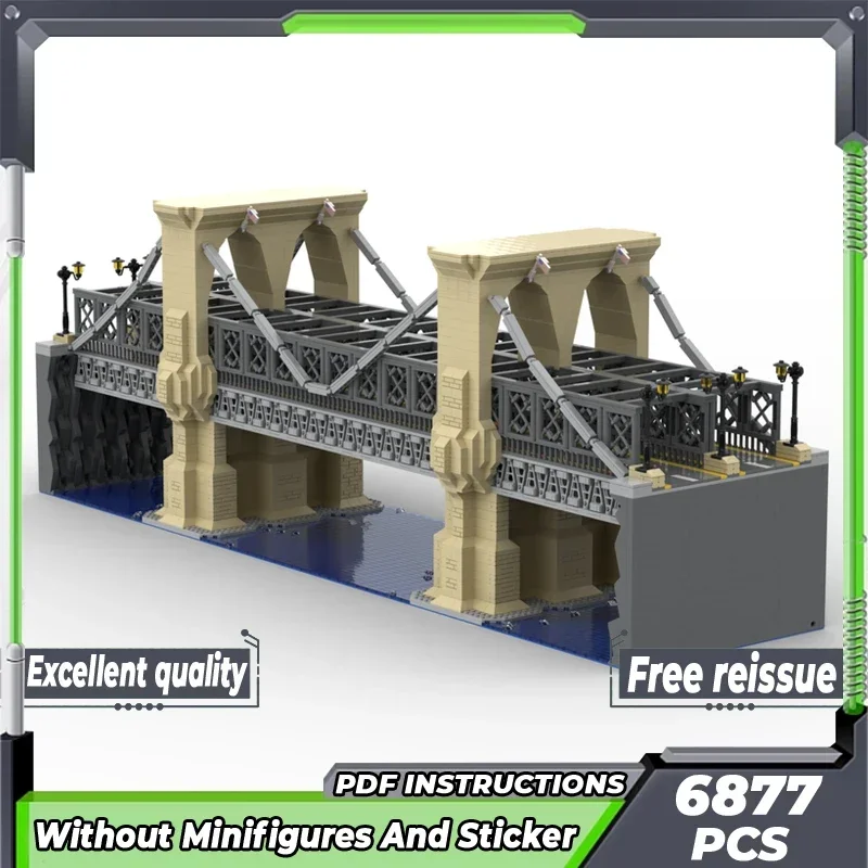 Street View Model Moc Building Bricks Brooklyn Bridge New-york Technology Modular Blocks Gifts Christmas Toys DIY Sets Assembly