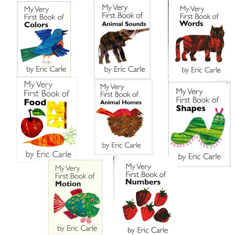 

8 Books/Set My Very First Book By Eric Carle Educational English Picture Books Learning Card Story Book for Baby Kids Children