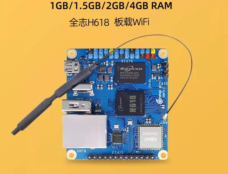 오렌지 파이 제로 3 SBC 개발 보드, 올위너 H618, 1/1.5/2/4GB DDR4 RAM, WiFi 5 블루투스 5.0 IoT 임베디드 프로토타이핑용