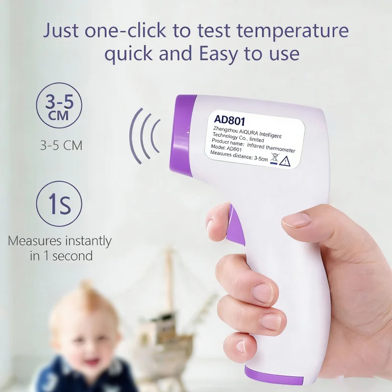 Voice Backlit Forehead Digital Thermometer Non-Contact Infrared Medical Thermometer Body Temperature Fever for Baby Adults image 3