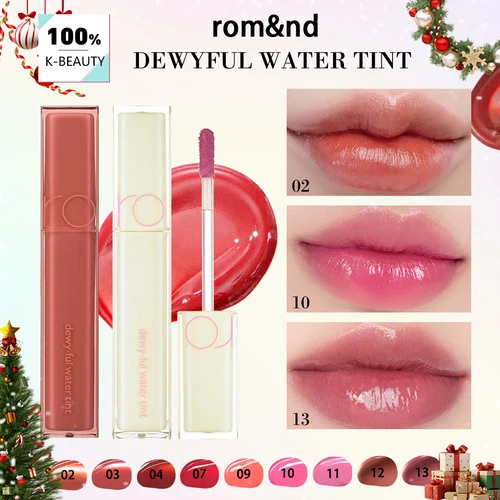 Rom&nd TINT DE AGUA DEWYFUL, Hidratante ligero, Brillo puro, Colores suaves para uso diario, Brillo, Colección festiva, K-Beauty, Maquillaje coreano