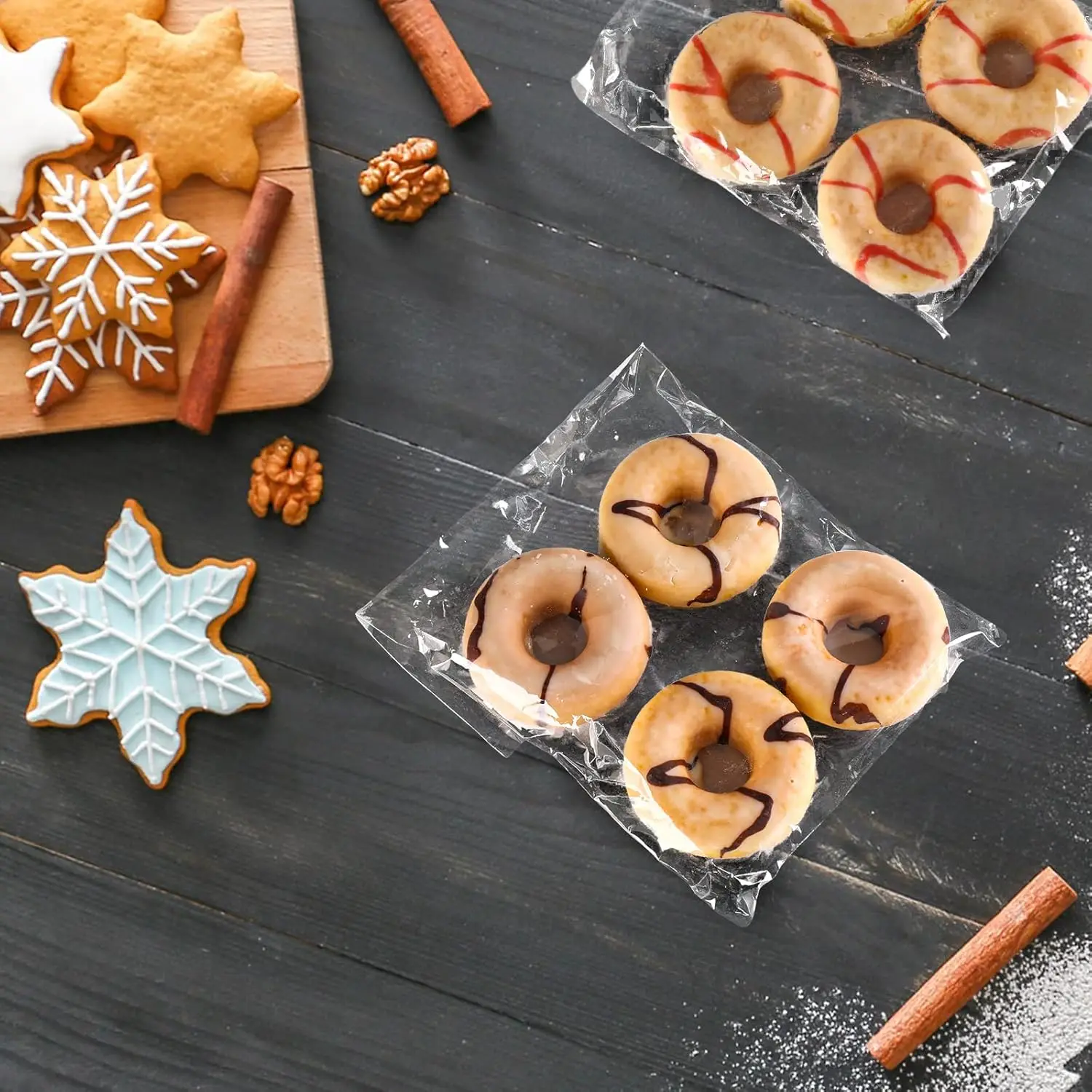 

200 шт. 5 x 7 дюймов, прозрачная закрывающаяся виолончель/целлофан, подходит для хлебобулочных изделий, клейких лакомств, свечей, мыла, печенья, полиэтиленовых пакетов