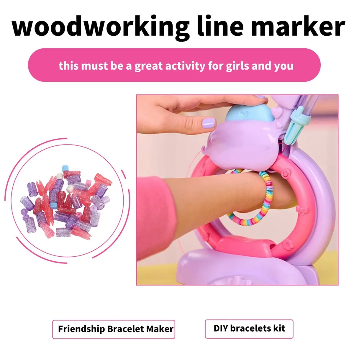 DT81 Bracelet Making Kit Toy for Girls Friendship Arts Crafts Bracelets String Maker Kit for Birthday Present DIY