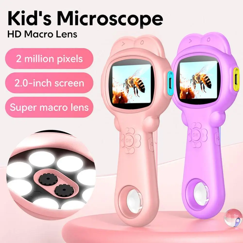 

Мини-детский оптический микроскоп с функцией фото и видео 100X, наблюдает за микроскопическим миром, наукой, детскими развивающими игрушками