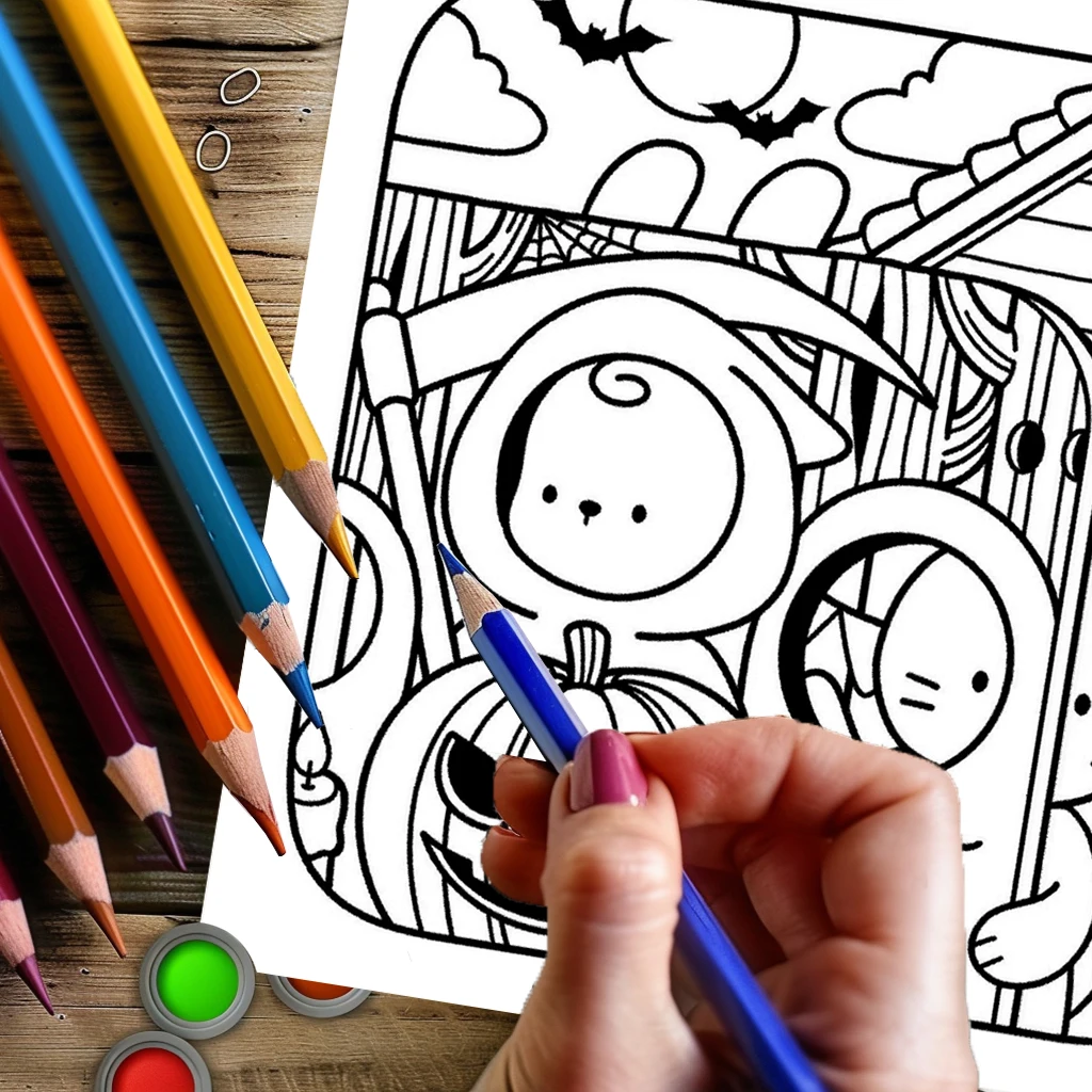 28-страничная книжка-раскраска в жутком стиле для взрослых |   Раскраска, принадлежности для рисования на Рождество, День Благодарения