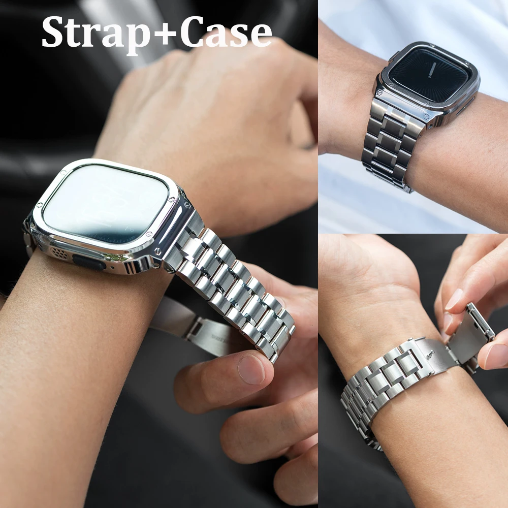 

Корпус из нержавеющей стали + ремешок для Apple Watch 11 10 Band 42 мм 46 мм, чехол-бампер, аксессуары, ремешок для часов iWatch Series 6 7 8 9 10 11