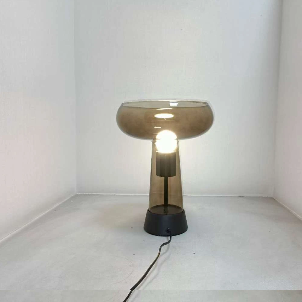 Modern Glass Table Lamp Metal Base Brown Nordic Style Home Decor Lighting E27 Bedroom Living Room
