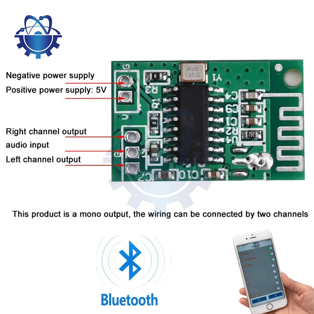 Ca-6928 Bluetooth 5.0 Audio Module Led Power 3.3V-8V Audio Dual Digital Audio Amplifier Module Bluetooth Receiver Board