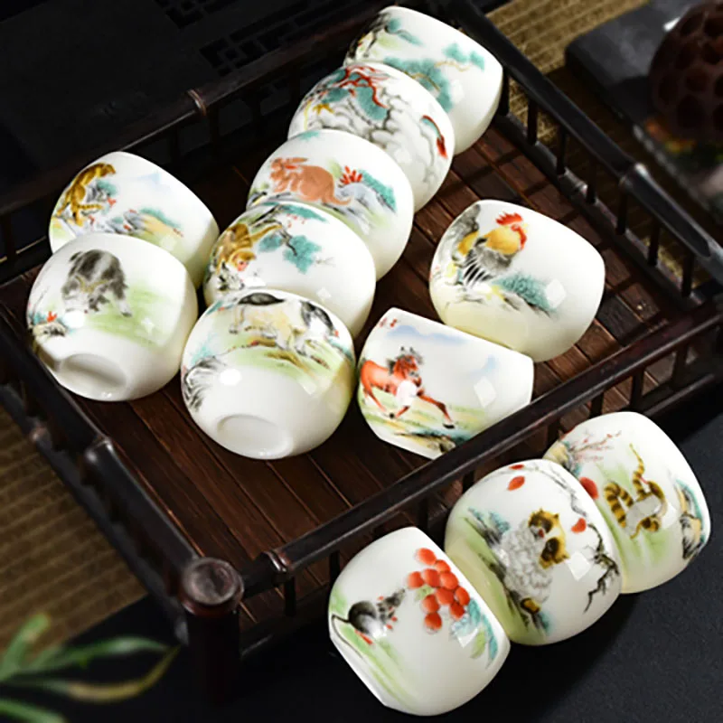 Chinese Zodiac Pottery Cup, Tea Cup, Teaware, Different Kinds of Animals Shape, Bowl for Tea Ceremony, Ceramics Teacup, 150ml, #4