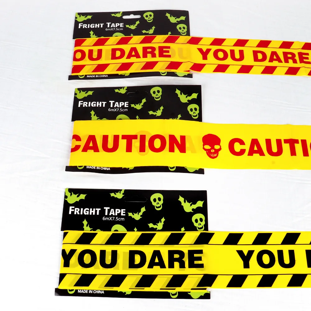 6Mx7.5CM Halloween Warning Tape Signs Halloween Props Danger Warning Line Isolation Belt Sign Home Garden Halloween Decoration