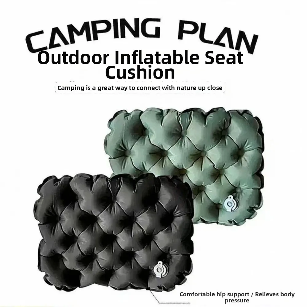 Portable Inflatable Seat Cushion Waterproof Moisture Resistant Camping Chair Air Mat Quick Deflate Lightweight Sitting Pad