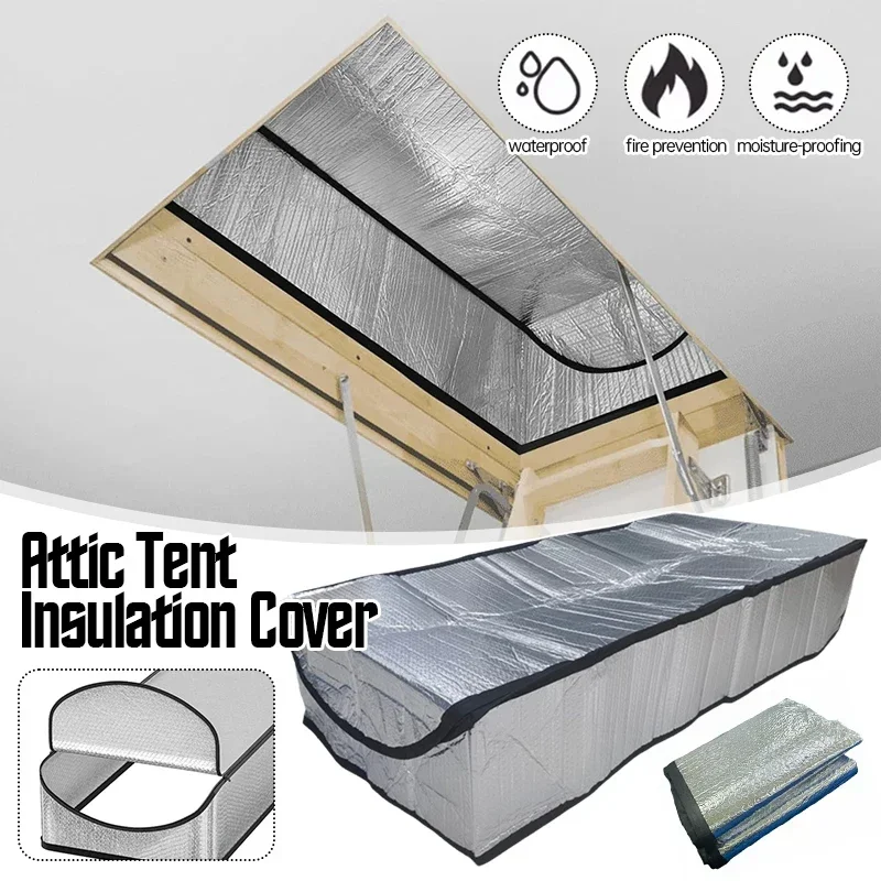 yesAttic Tent Insulation Cover 25x 54x 11 Inch Attic Stairway Sealed Barrier Dust Cover Home Attic Heat Insulation Warming Tools
