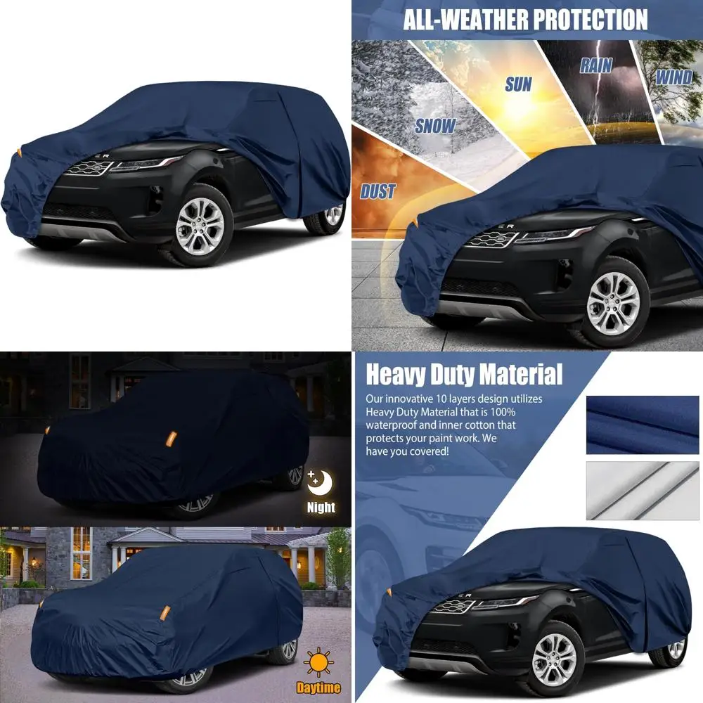 

Heavy Duty All-Weather Car Cover for 2011-2026 Range Rover Evoque, 10-Layer Waterproof Premium Protection with Zipper