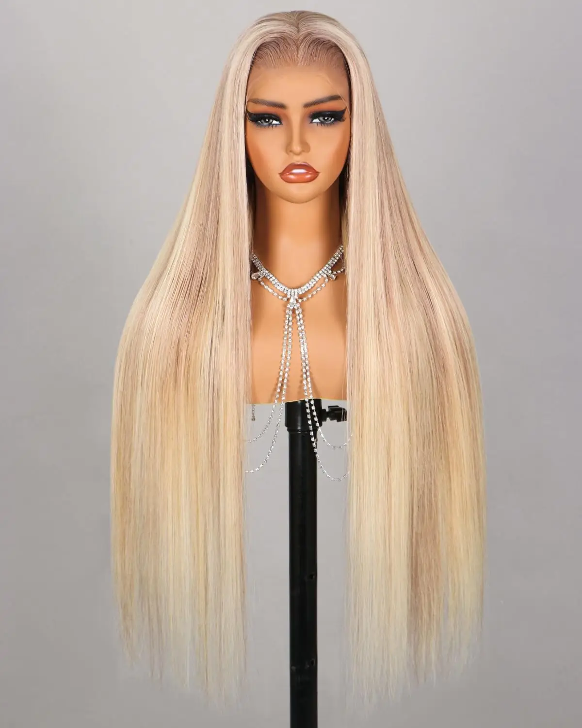 Pampering P10/613 Lace Front Wig Human Hair 13x4  HD Blonde Highlight Lace Front Wig Human Hair