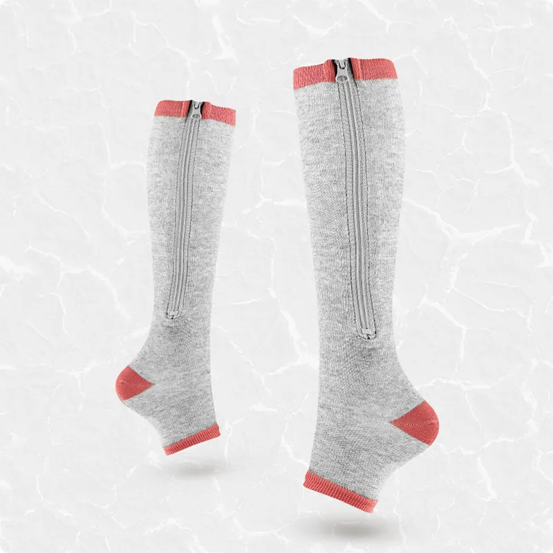 1 Paar Kompressionssocken mit Reißverschluss, Fettverbrennung, Radsocken, Laufen, schlanke Dornröschenbeine, Krampfadern-Präventionssocken für Herren – Detail 15