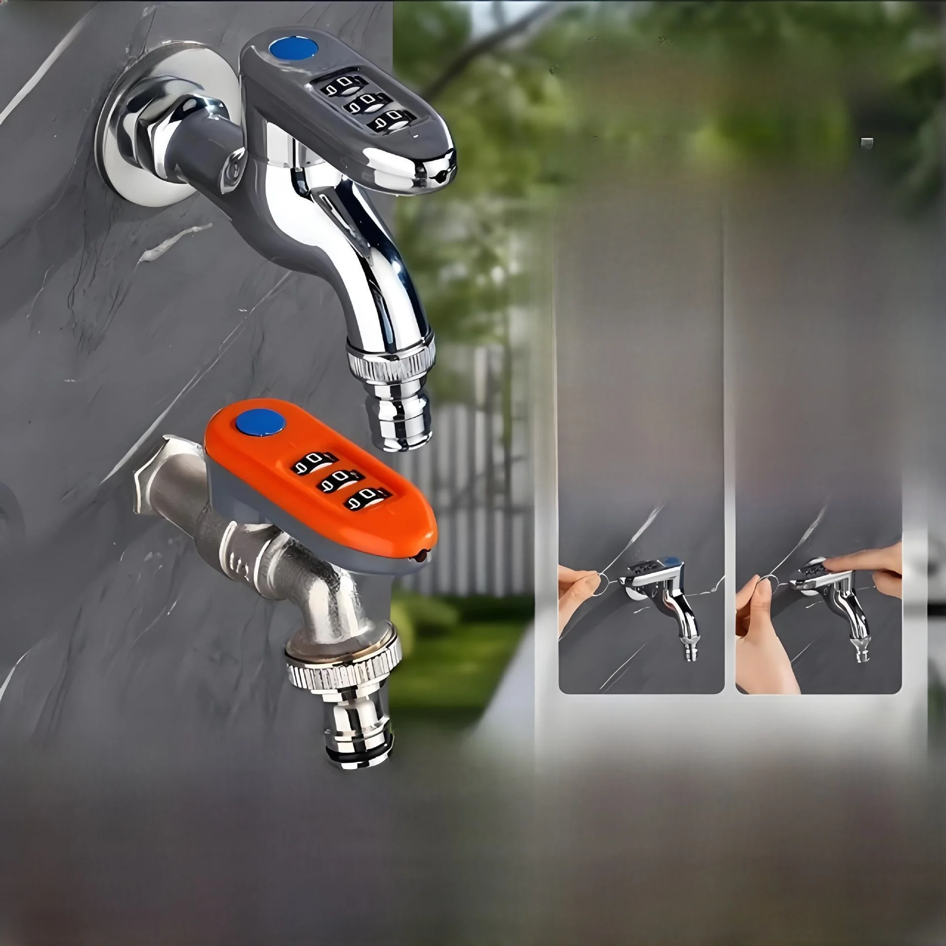 

Outdoor High Flow Faucet with Password Lo Anti-Theft Freeze Resistant Sun Protection for Waing hine Switch Valve