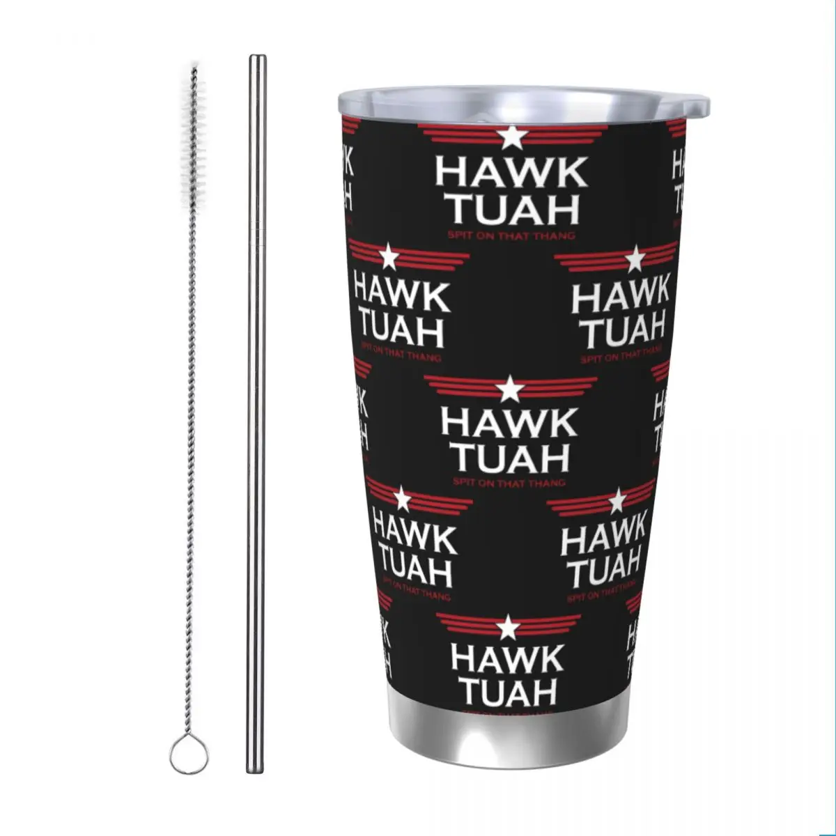 Hawk Tuah Tumbler Vacuum Insulated Funny Meme Spit On That Thang Coffee Cups Stainless Steel Outdoor Mugs Water Bottle, 20oz