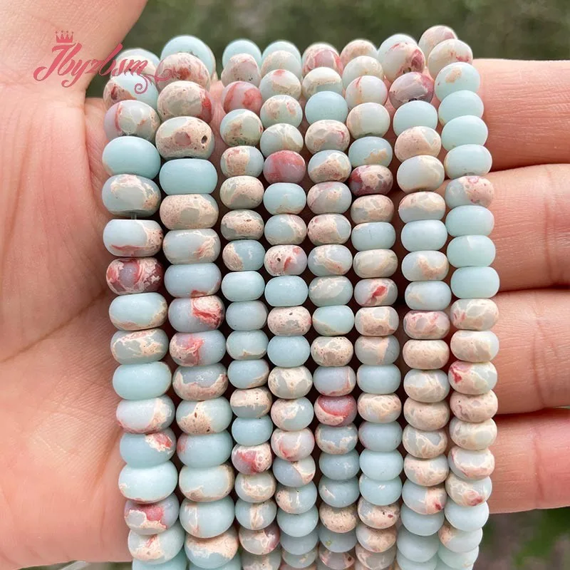 3x6.4x8mm Rondelle Blue Shou Shan Jasper  Spacer Loose Beads for DIY Accessories Charm Jewelry Making Design Strand 15