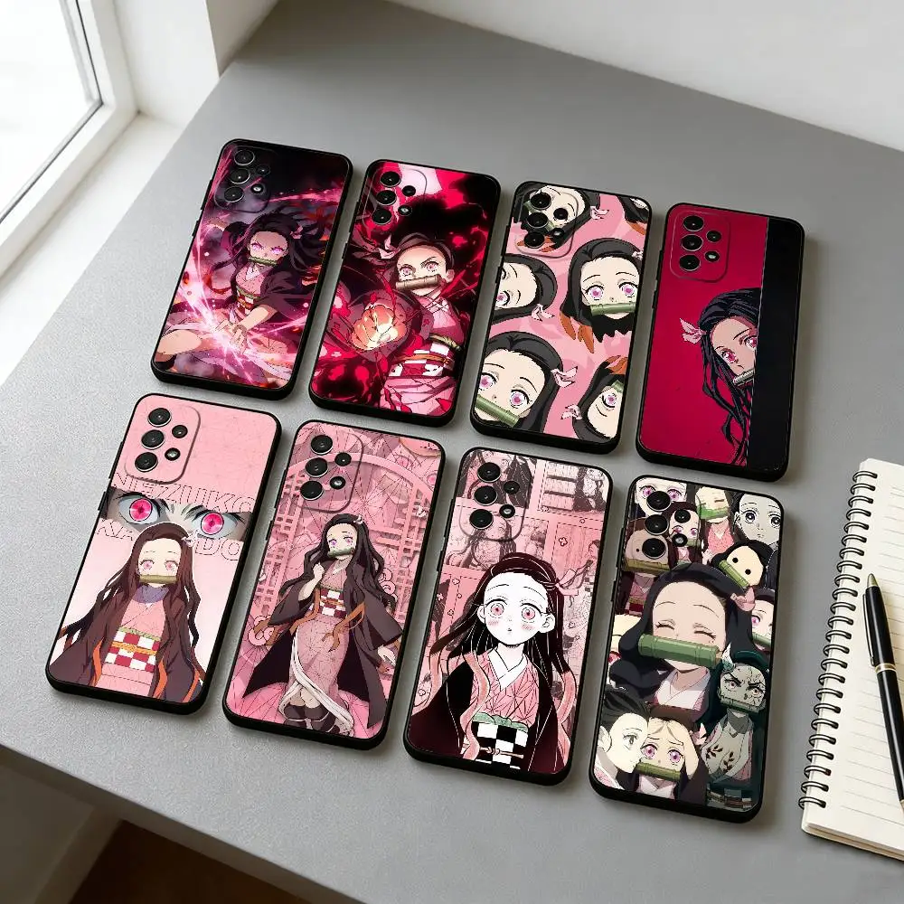 D-Demon S-Slayer N-Nezuko Phone Case For Samsung S25,S24,S21,S22,S23,S30,Ultra,S20,Plus,Fe,Soft Silicone Black Cover