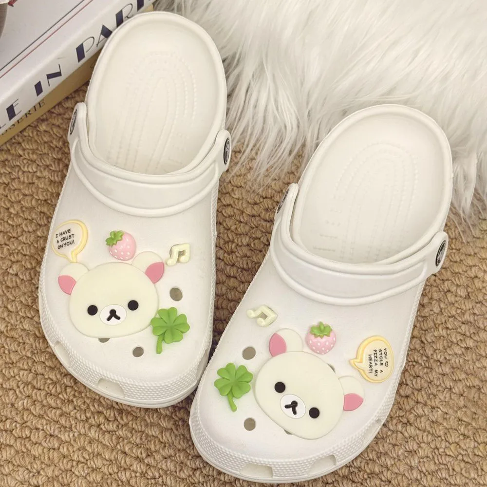 Cute Cartoon Bear Star Series Shoe Charms Accessories Perfect for Slide Sandals Garden Shoe Decoration Buckles Pins Summer Gifts image 3