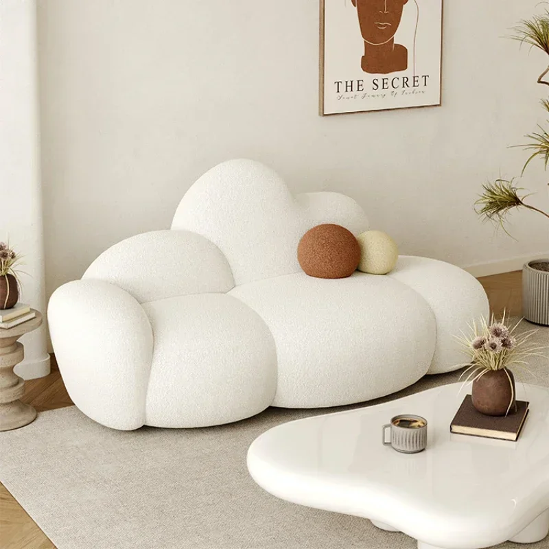 

z White Cloud Living Room Sofas Modern Fabric Minimalist European Corner Couch Cozy Floor Cushions Divano Household Furnitures