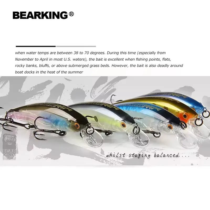 BEARKING 11cm 16g 0.2m-1m SP Minnow Fishing Lure Laser Hard Artificial Bait 3D Eyes Fishing Wobblers Diving Crankbait view 4