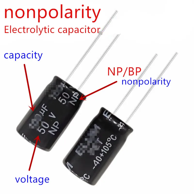 10PCS NP BP 250V 100V 50V 35V 25V 63V 10V 0.47 1.5 2.2 2.7 3.3 3.9 4.7 5.6 6.8 8.2 10 22 47UF Electrolytic CAPACITOR NONPOLARITY