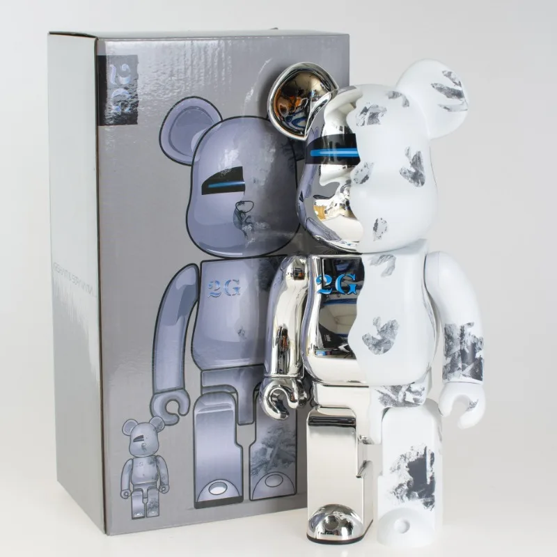 Bearbrick violent bear ornaments, surf electroplating HajimeSorayama, articulated color box model, mini doll, birthday gift.