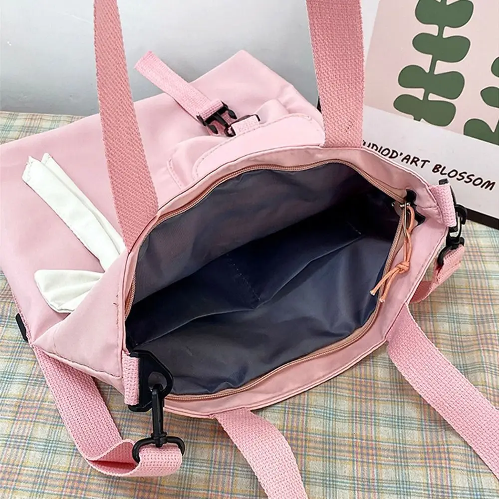 Cute Canvas Shoulder Bag Bowknot Portable Tote Bag Large Capacity Underarm Bag for Women