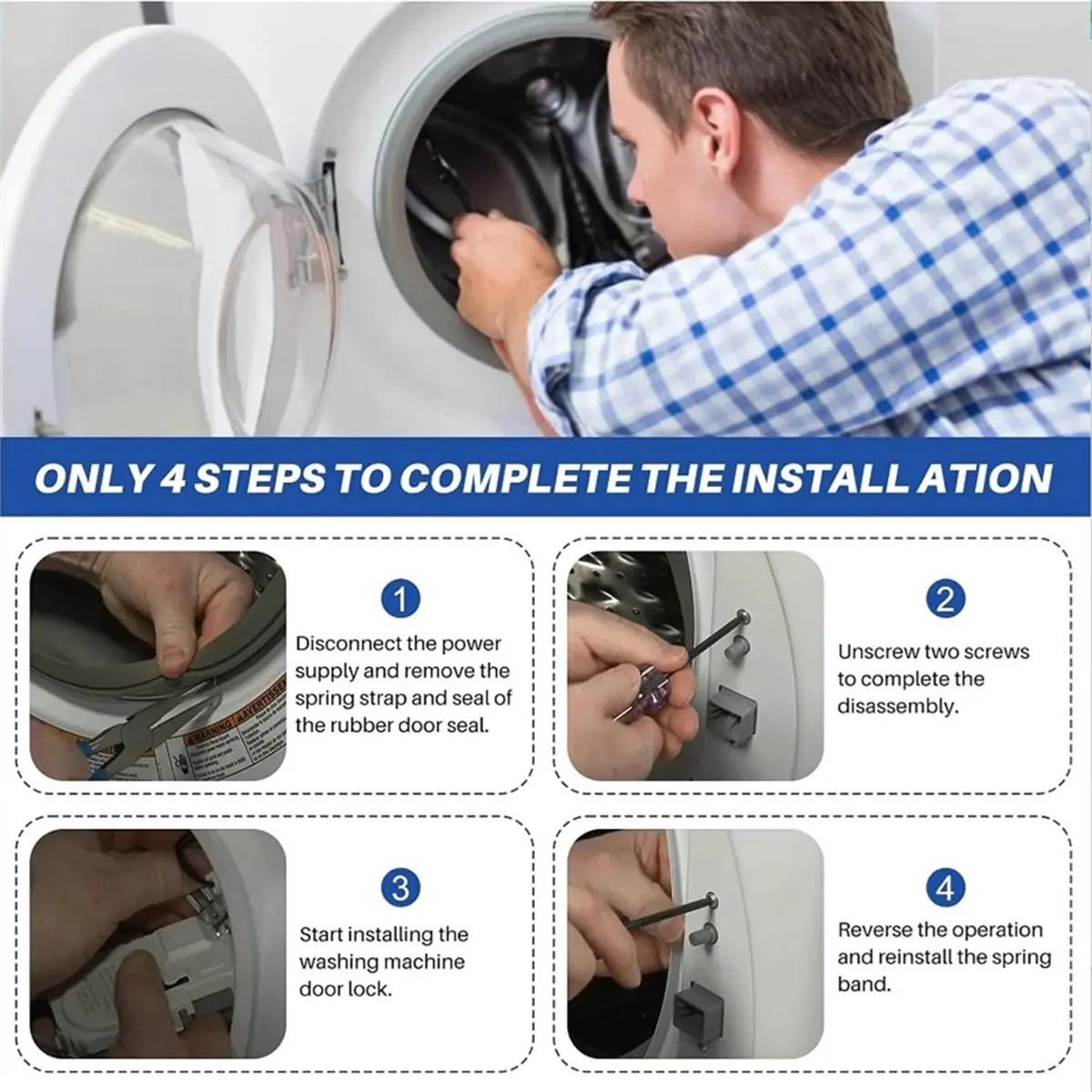 (A61K) Nova Fechadura da Porta da Lavadora WPW10443885 WPW10443885VP para Lavadoras Whirlpool Maytag Amana Crosley