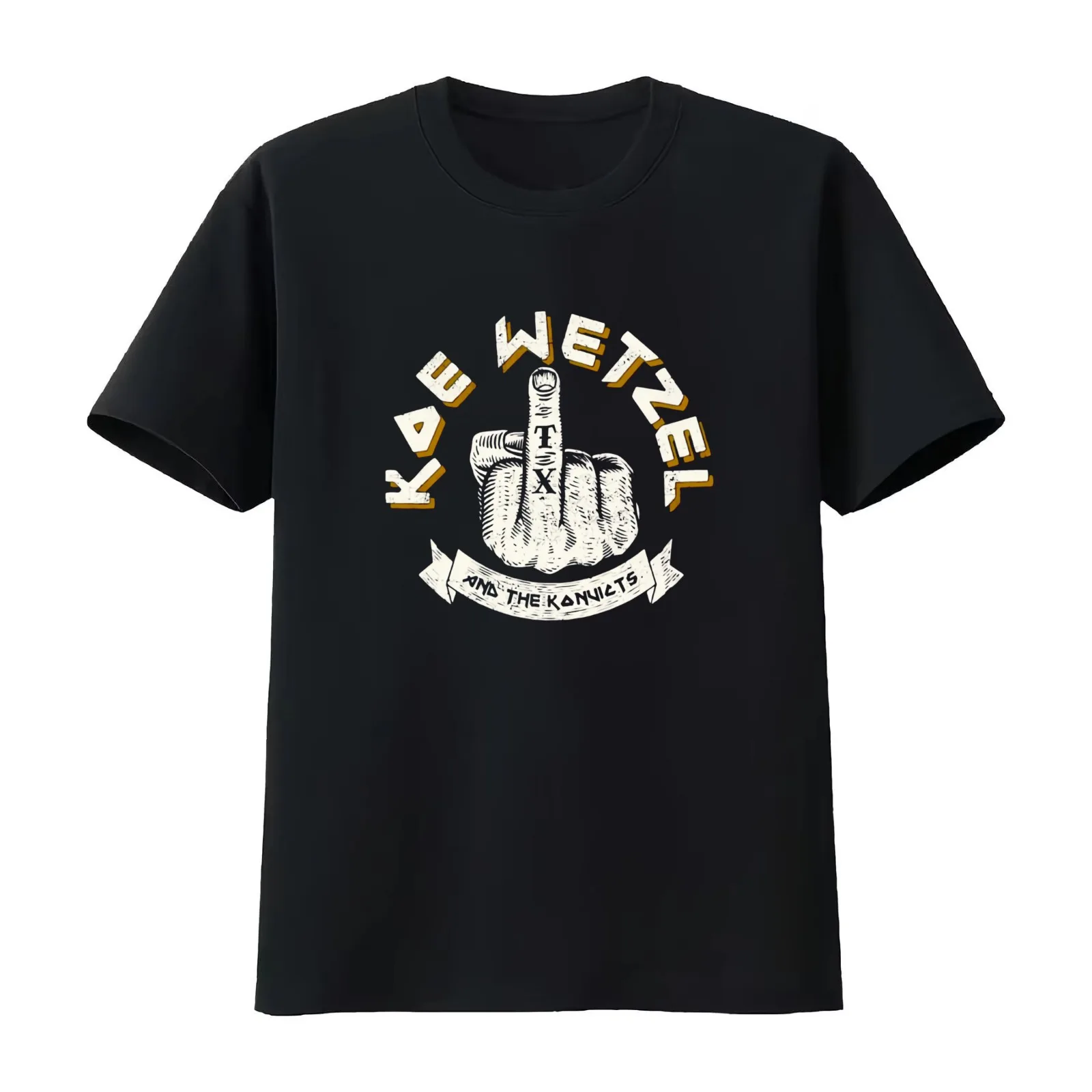 Koe Wetzel m-erch Middle Finger T-Shirt Summer Casual Cotton Tee Oversized Streetwear Tops Vintage Graphic Print 100% Cotton