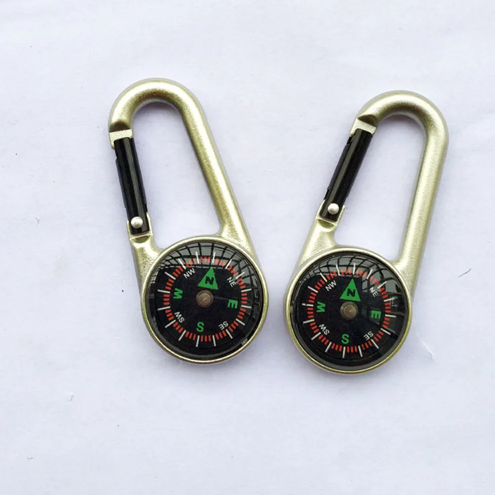 

2pcs Compass Keychain Zinc Alloy Acrylic Outdoor Hiking Carabiner Clip Equipment Backpacking Fishing Travel Pendant Gift
