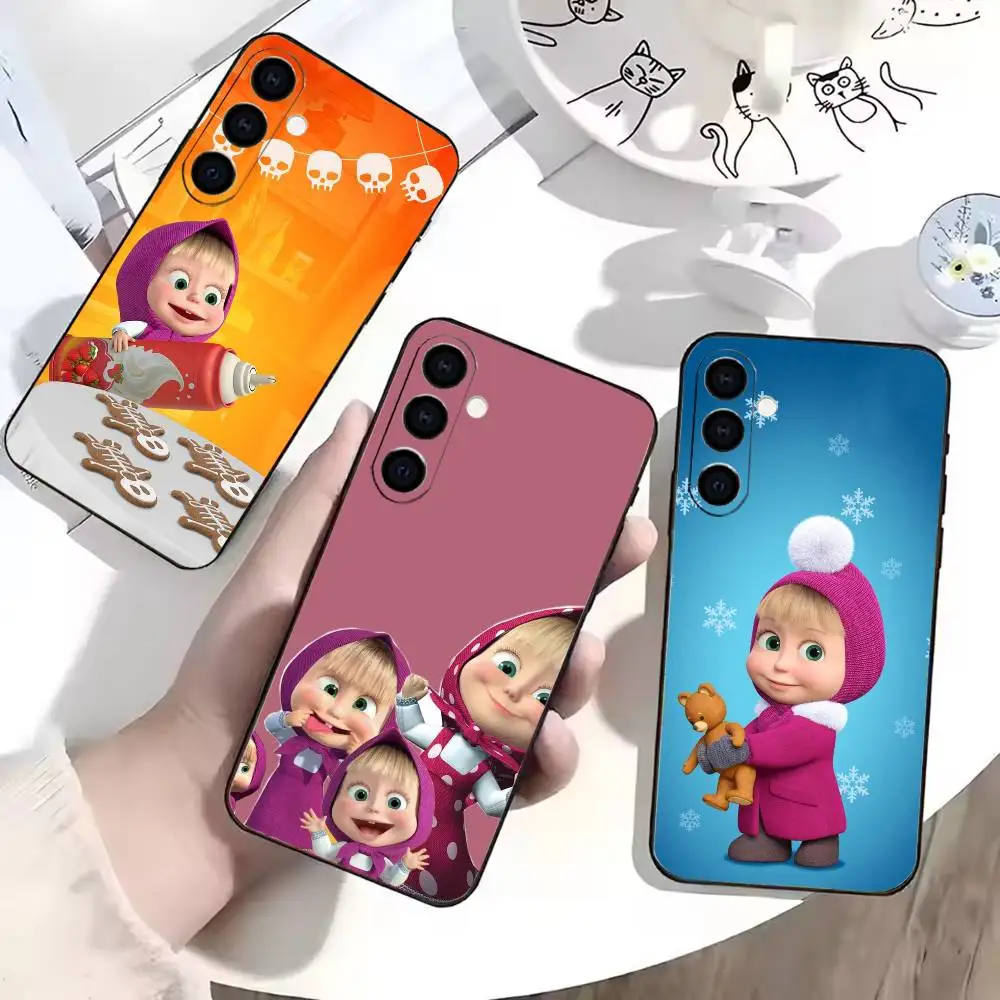 Sweet Cartoon Couple  Phone Case Black Silicone Soft For Samsung Galaxy A73,A72,A71,A70,A53,A52,A51