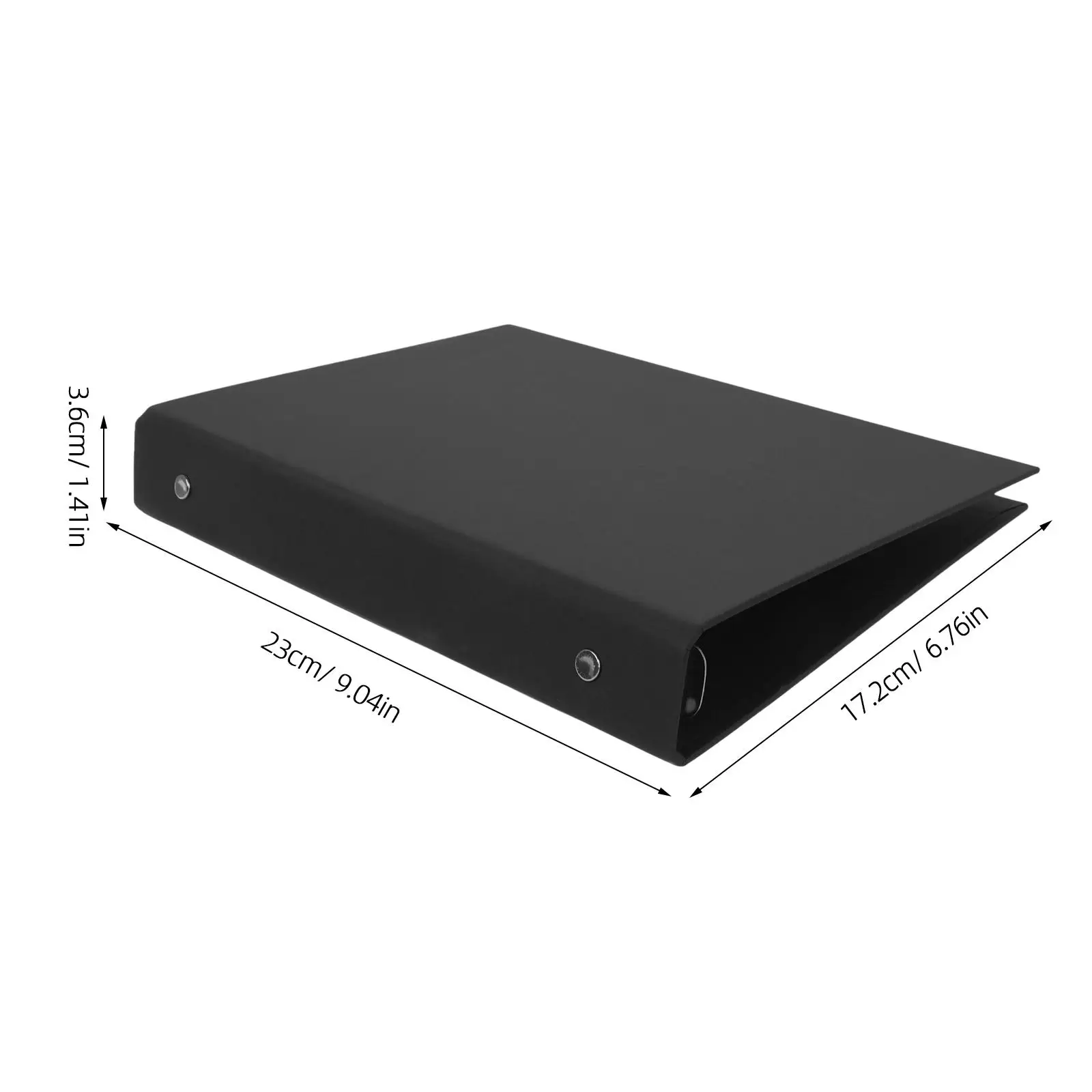 

Black Folder Cowhide 6 Hole Ring Binder Notepad Cover Hard Paperboard PP Classic Color Portable Design Scrapbook Shell