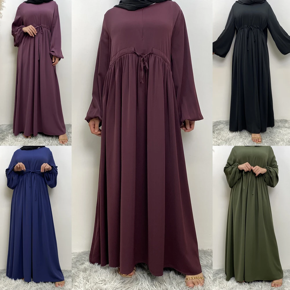 

Ramadan Abayas For Women Front Zipper Muslim Hijab Dress Turkey Kaftan Islam Dresses Hidden Belt Modest Robe Dubai Kimono Dress