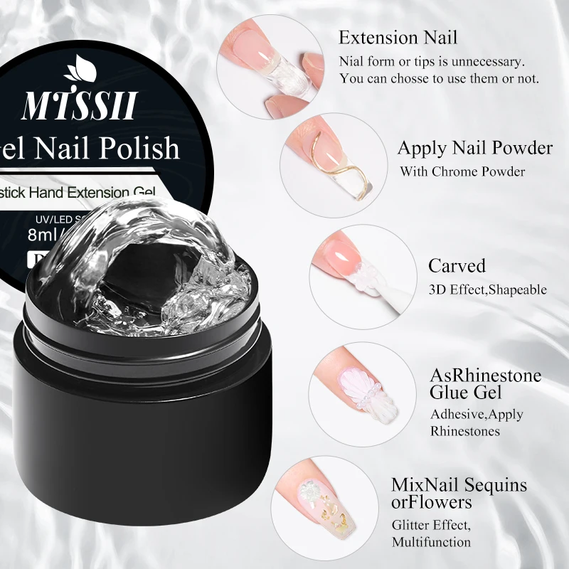 MTSSII 7ML Non Stick Hand Extension Harde Gel Nagellak Voor DIY 3D Carving Bloem Modellering Nail Art vormgeven Effen Gel Vernis