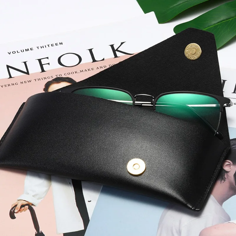 Fashion Leather Soft Sunglasses Case for Men Luxury Designer Glasses Box Bag Hard Protector Eyeglasses Accessories image 3