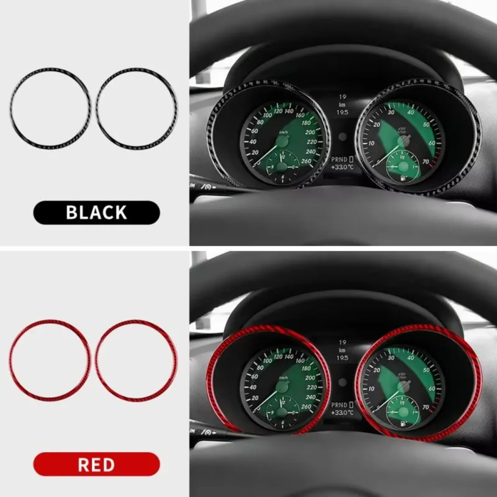 For Mercedes SLK 2004-2010 Carbon Fiber Speedometer Surround Frame Anti Scratch Dashboard Interior Protector Car Accessories