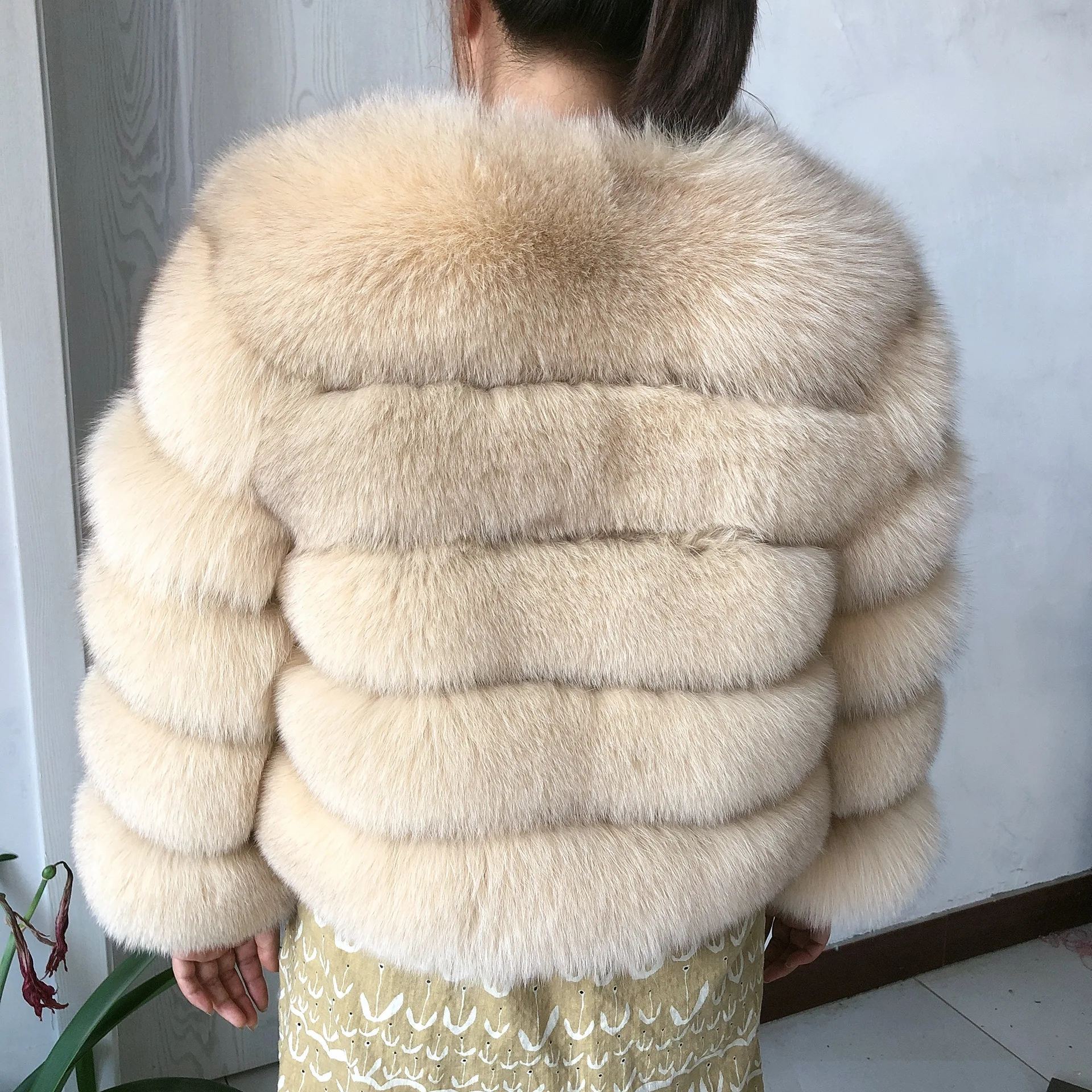 Women's Natural Fox Fur Coat, Winter Jacket, Natural Fox Fur Jacket, Real Fox Fur Coat,And raccoon fur  High Quality