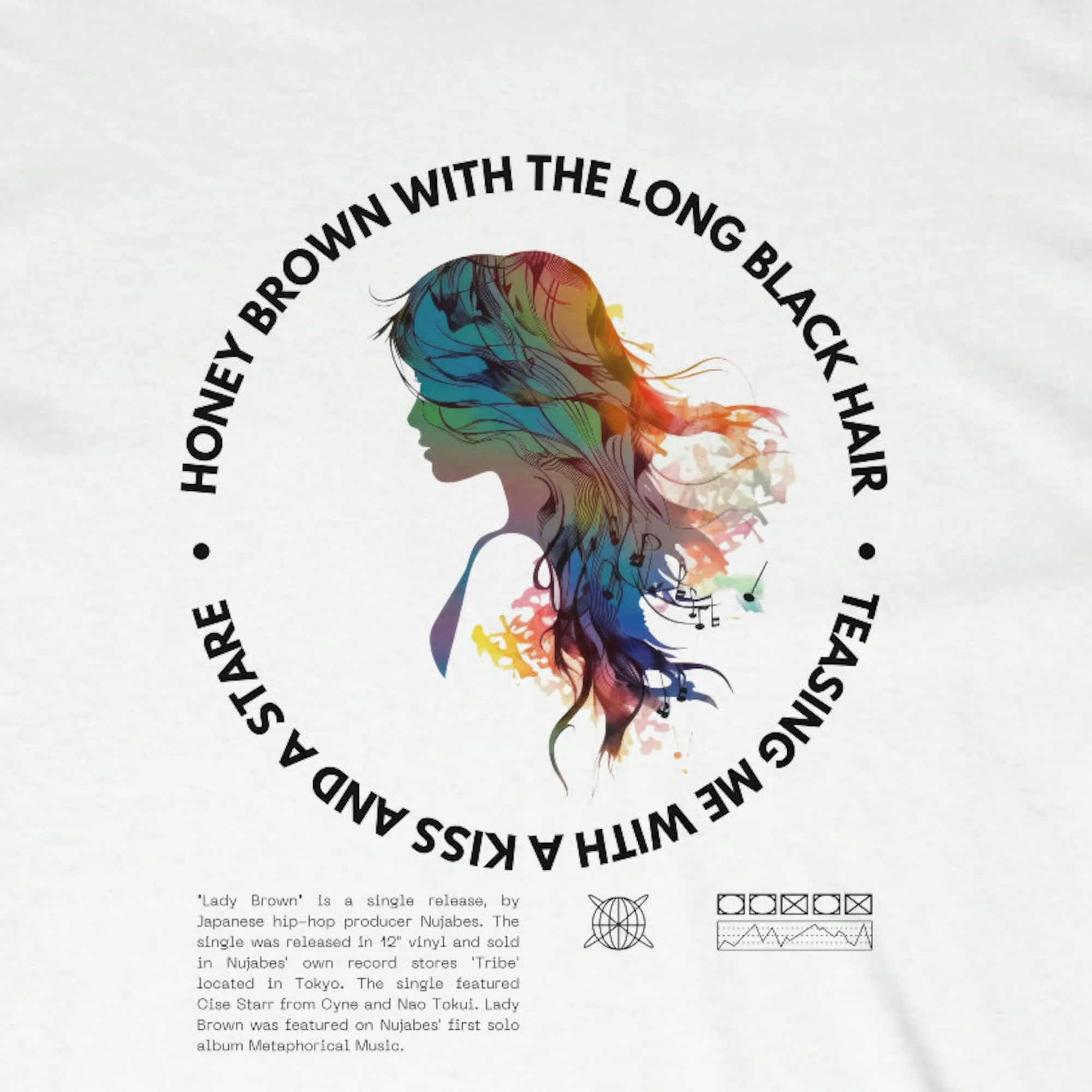 Nujabes Lady Brown Lyrics T-shirt