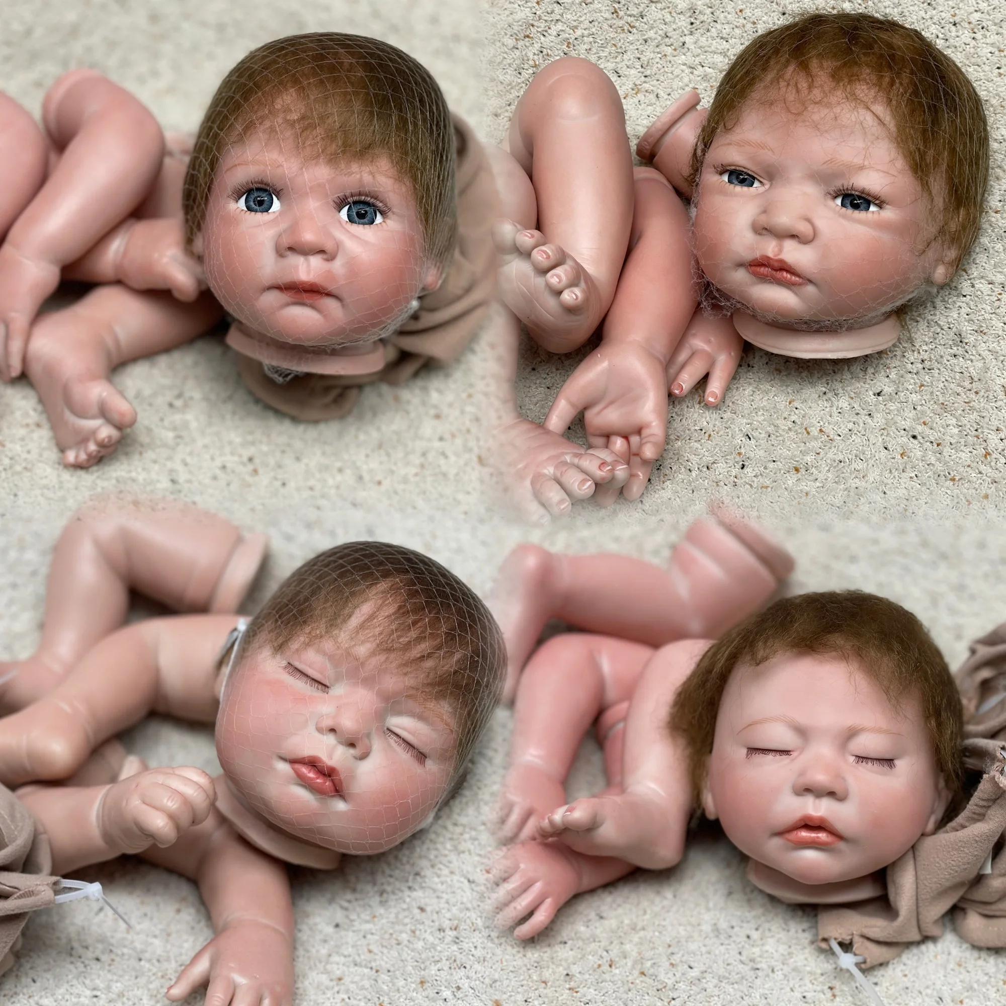 13 Styles Open/Close Eyes Kit Reborn With Rooted Hair Unassembled Painted Reborn Doll Kits Lifelike Bebe Reborn Kits Sin Pintar