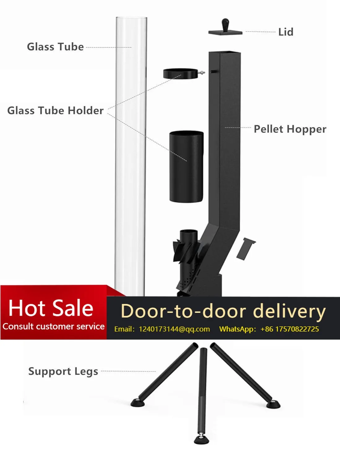 

Vertical Wood-Burning Rocket Stove Rocket Barrel Patio Heater - Outdoor Camping Winter Pellet Stove Wood-Fired Heater