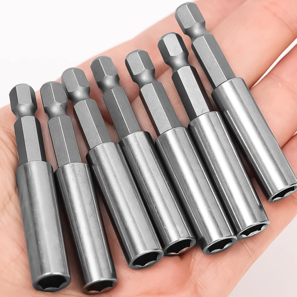 10/1Pcs 60mm Magnetic Screwdriver Extension Bit Tips Holder,1/4 Quick Change Batch Head Joint Home Electric Tool Accessory Set